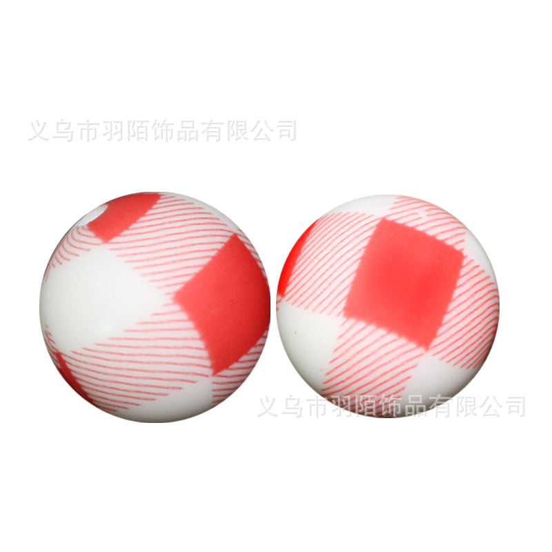 Wholesale 10PCS 15mm Watermark Silicone Color Lattice Beads